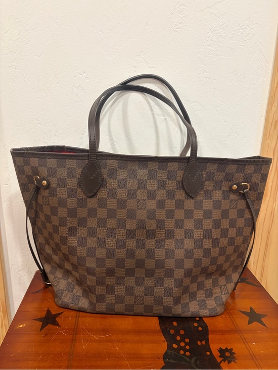 Louis Vuitton Handbags - Louis Vuitton Damier
Ebene Canvas Tote with Dark Brown Trim and Red Interior/GM